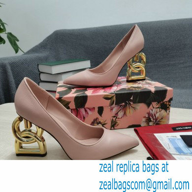 Dolce  &  Gabbana Heel 10.5cm Leather Pumps Light Pink with DG Pop Heel 2021